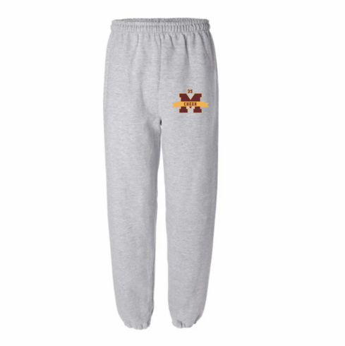 GILDAN SPORT  GREY ELASTIC BOTTOM SWEATPANT W SCREENED LOGO
