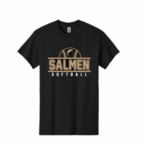 GILDAN UN ISEX BLACK COTTON TSHIRT W SCREENED LOGO