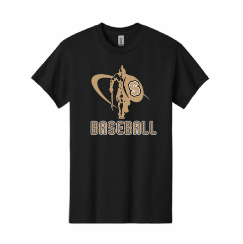 GILDAN UNISEX BLACK COTTON TSHIRT W SCREENED LOGO