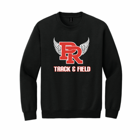 GILDAN UNISEX BLACK CREW SWEATSHIRT WITH SCREENED LOGO