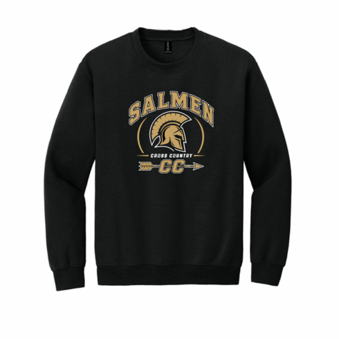 GILDAN UNISEX BLACK CREW SWEATSHIRT WITH SCREENED LOGO
