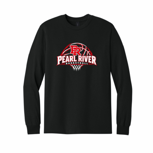 GILDAN UNISEX BLACK LONG SLEEVE COTTON SHIRT WITH SCREENED LOGO