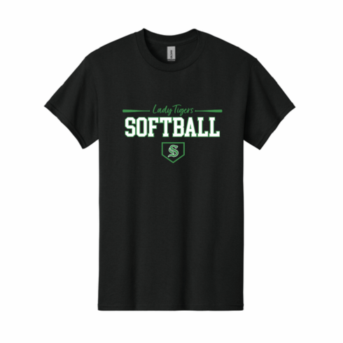 GILDAN UNISEX BLACK TSHIRT WITH NEW SCREENED LOGO