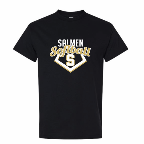 GILDAN UNISEX BLACK TSHIRT WITH SCREENED LOGO