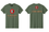 GILDAN UNISEX MILITARY GREEN COTTON TSHIRT WITH SCREENED LOGOS (YOUTH & ADULT)