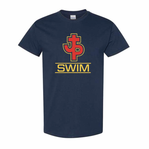 GILDAN UNISEX NAVY COTTON TSHIRT WITH SCREENED LOGO 