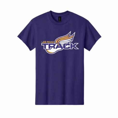 GILDAN UNISEX PURPLE COTTON TSHIRT WITH SCREENED LOGO