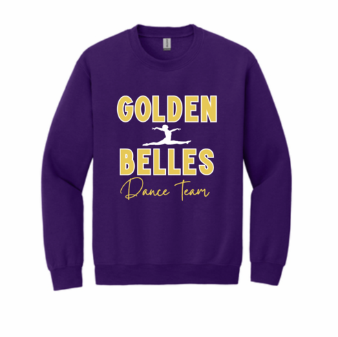 GILDAN UNISEX PURPLE CREW SWEATSHIRT W SCREENED LOGO