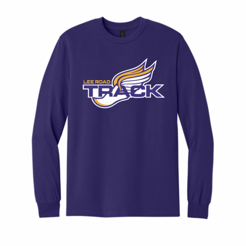 GILDAN UNISEX PURPLE LONG SLEEVE SHIRT WITH SCREENED LOGO