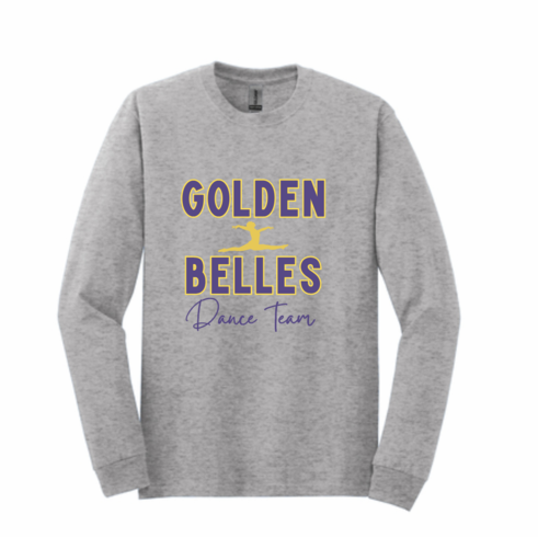 GILDAN UNISEX SPORT GREY COTTON LONG SLEEVE SHIRT W SCREENED LOGO