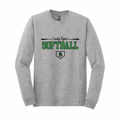 GILDAN UNISEX SPORT GREY LONG SLEEVE SHIRT WITH SCREENED LOGO
