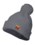 GREY POM BEANIE WITH EMBROIDERED LOGO 