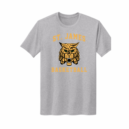 HEATHER GREY UNISX DRIFIT SHIRT WITH SCREENED LOGO