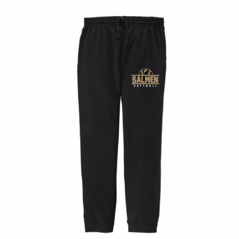 JERZEES BRAND UNISEX BLACK JOGGER SWEATPANTS WITH SCREENED LOGO 