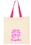 KAREN'S KREWE HAPPY HOUR PINK/NATURAL TOTE BAG WITH SCREENED LOGO PINK 