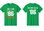 KELLY GREEN UNISEX COTTON TSHIRT WITH SCREENED LOGO ON FRONT AND BACK