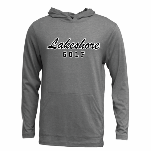LIGHT WEIGHT LONG SLEEVE PULLOVER HOODIE W SCREENED LOGO