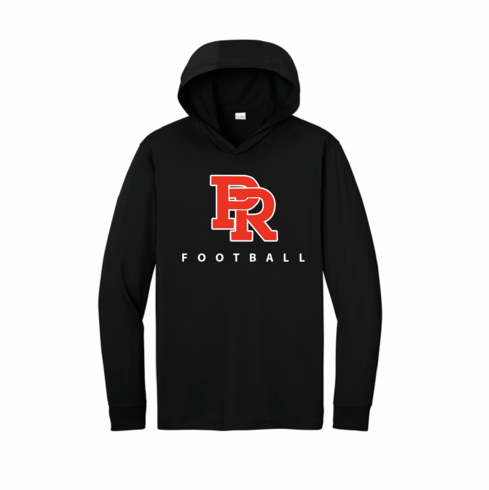 LIGHTWEIGHT LONG SLEEVE DRIFIT HOODIE SHIRT WITH SCREENED LOGO FRONT AND BACK