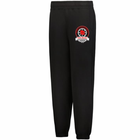 *MANDATORY* BLACK JOGGERS WITH CUFF BOTTOM AND POCKETS WITH SCREENED LOGO