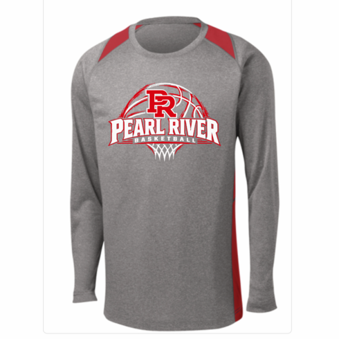 *MANDATORY* GREY/RED LONG SLEEVE DRIFIT SHOOTER SHIRT W SCREENED LOGO