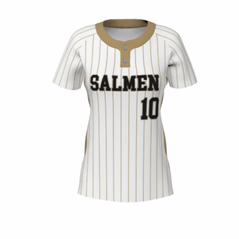 *MANDATORY* WOMENS CUSTOM SUBLIMATED WHITE WITH VEGAS PINSTRIPE JERSEY WITH # 