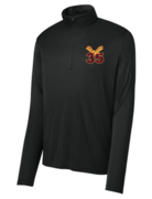 MENS BLACK 1/4 ZIP DRIFIT LIGHT WEIGHT TOP WITH EMBROIDERED LOGO