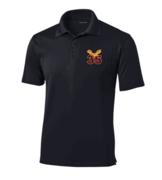 MENS BLACK DRIFIT POLO WITH EMBROIDERED LOGO