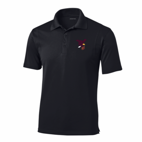 MENS BLACK DRIFIT POLO WITH EMBROIDERED LOGO