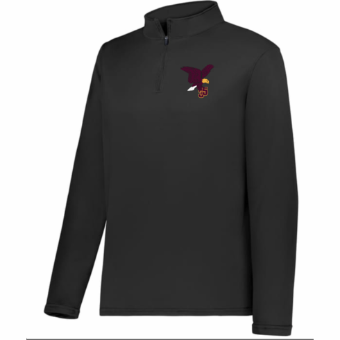 MENS BLACK FLEECE LINED DRIFIT 1/4 ZIP WITH EMBROIDERED LOGO