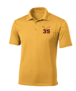 MENS GOLD DRIFIT POLO WITH EMBROIDERED LOGO