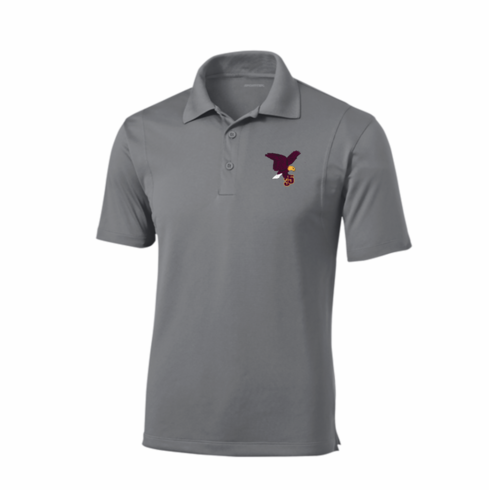 MENS GREY DRIFIT POLO WITH EMBROIDERED LOGO
