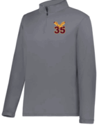 MENS GREY FLEECE LINED DRIFIT 1/4 ZIP WITH EMBROIDERED LOGO