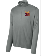 MENS GREY LIGHT WEIGHT 1/4 ZIP DRIFIT PULLOVER WITH EMBROIDERED LOGO