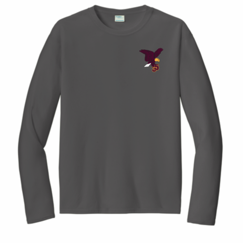 MENS GREY LONG SLEEVE DRIFIT SHIRT WITH EMBROIDERED LOGO