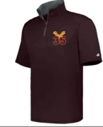 MENS MAROON 1/4 ZIP DRIFIT BP SHORT SLEEVE TOP WITH EMBROIDERED LOGO