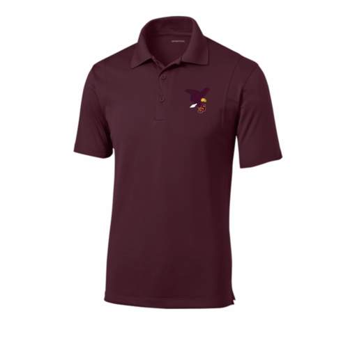 MENS MAROON DRIFIT POLO WITH EMBROIDERED LOGO