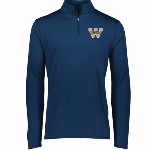 MENS NAVY DRIFIT 1/4 ZIP LONG SLEEVE WITH EMBROIDERED W LOGO