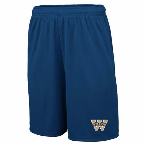 MENS NAVY DRIFIT SHORT WITH POCKETS AND W SCREENED LOGO