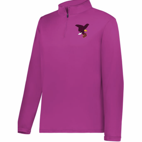 MENS PINK FLEECE LINED DRIFIT 1/4 ZIP WITH EMBROIDERED LOGO
