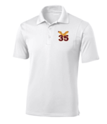 MENS WHITE DRIFIT POLO WITH EMBROIDERED LOGO