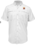MENS WHITE LIGHT WEIGHT FISHING SHIRT WITH EMBROIDERED LOGO