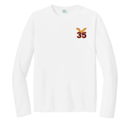 MENS WHITE LONG SLEEVE DRIFIT SHIRT WITH EMBROIDERED LOGO 