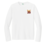 MENS WHITE LONG SLEEVE DRIFIT SHIRT WITH EMBROIDERED LOGO 