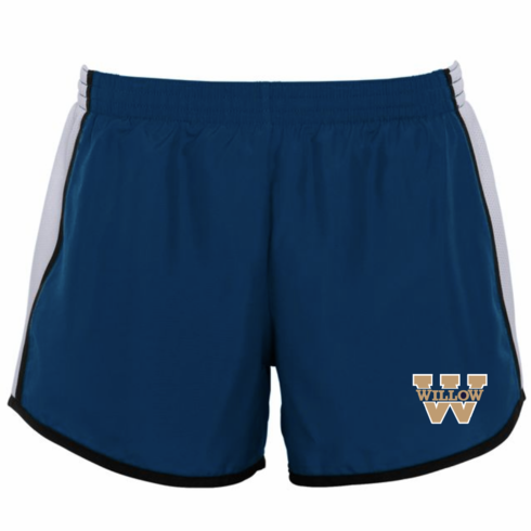 NAVY/BLACK/WHITE LADIES RUNNING SHORT WITH W SCREENED LOGO