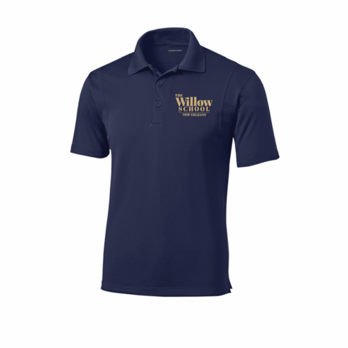 NAVY MENS DRIFIT POLO WITH EMBROIDERED (THE WILLOW SCHOOL) LOGO