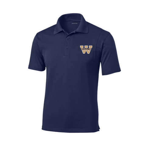 NAVY MENS DRIFIT POLO WITH W LOGO EMBROIDERED