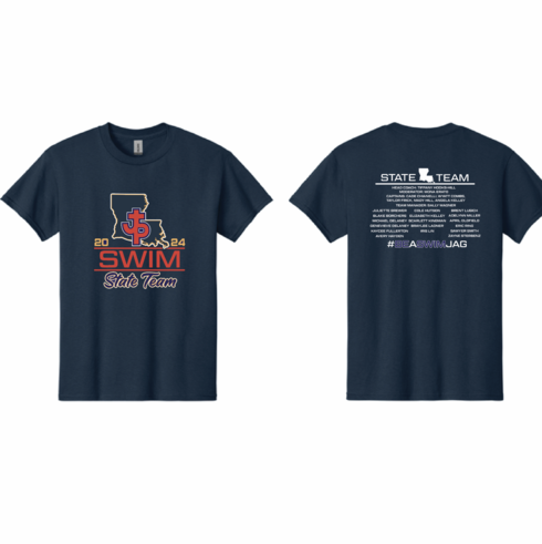NAVY TRIBLEND TSHIRT WITH STATE TEAM LOGO AND ROSTER ON BACK