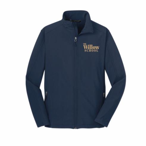 NAVY UISEX FULL ZIP JACKET WITH EMBROIDERED WILLOW SCHOOL LOGO