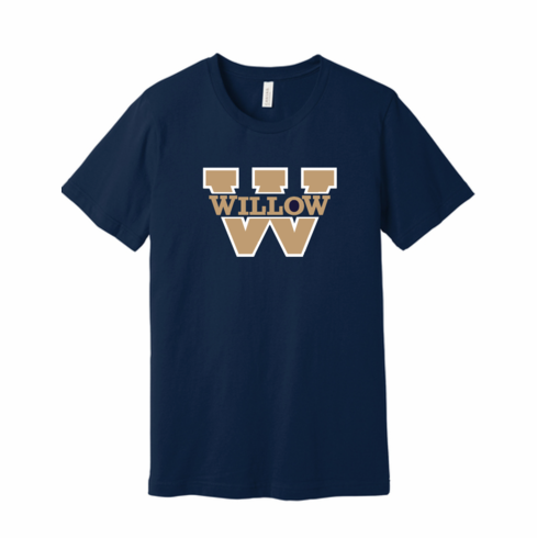 NAVY UNISEX BELLA SOFT COTTON SHIRT W W SCREENED LOGO