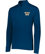 NAVY UNISEX DRIFIT LIGHT WEIGHT 1/4 ZIP TOP WITH W EMBROIDERED LOGO